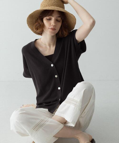 URBAN RESEARCH Sonny Label（アーバンリサーチサニーレーベル）の「クールミストフレンチニットカーディガン（カーディガン/ボレロ・レディース・ブラック/グレー系その他/ライトグレー・FREE）」の2枚目の写真