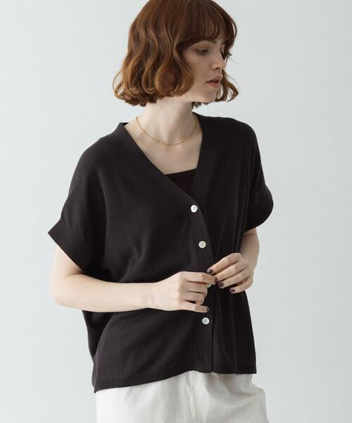 URBAN RESEARCH Sonny Label（アーバンリサーチサニーレーベル）の「クールミストフレンチニットカーディガン（カーディガン/ボレロ・レディース・ブラック/グレー系その他/ライトグレー・FREE）」の4枚目の写真