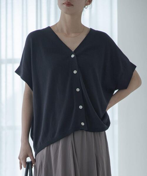 URBAN RESEARCH Sonny Label（アーバンリサーチサニーレーベル）の「クールミストフレンチニットカーディガン（カーディガン/ボレロ・レディース・ブラック/グレー系その他/ライトグレー・FREE）」の7枚目の写真