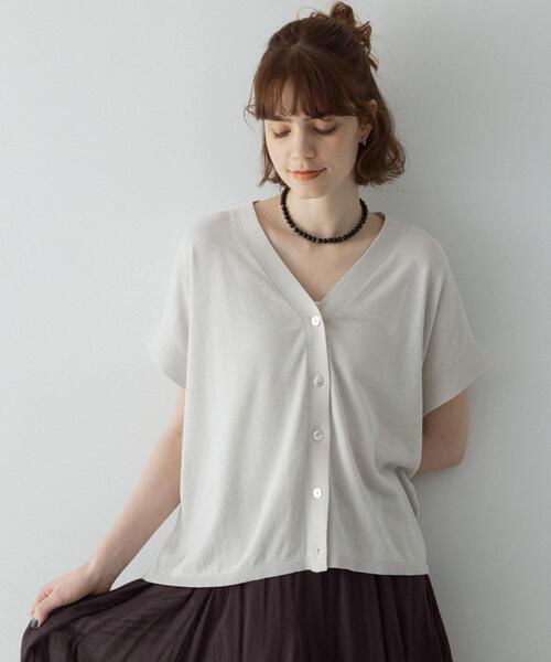 URBAN RESEARCH Sonny Label（アーバンリサーチサニーレーベル）の「クールミストフレンチニットカーディガン（カーディガン/ボレロ・レディース・ブラック/グレー系その他/ライトグレー・FREE）」の12枚目の写真