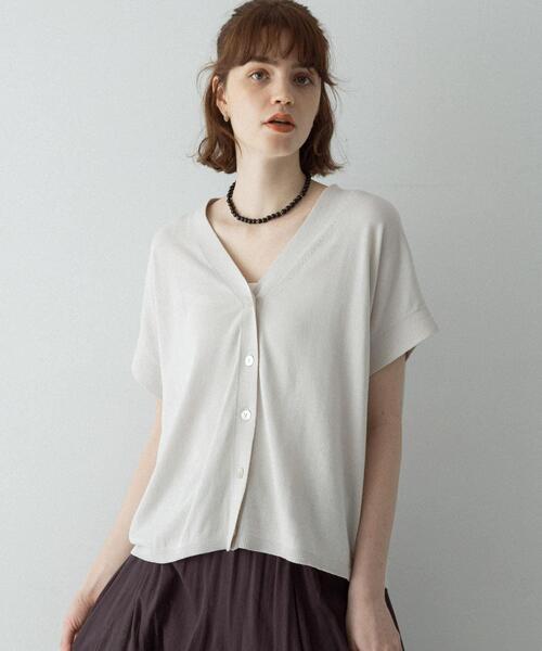 URBAN RESEARCH Sonny Label（アーバンリサーチサニーレーベル）の「クールミストフレンチニットカーディガン（カーディガン/ボレロ・レディース・ブラック/グレー系その他/ライトグレー・FREE）」の13枚目の写真