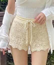 花柄レースショートパンツ