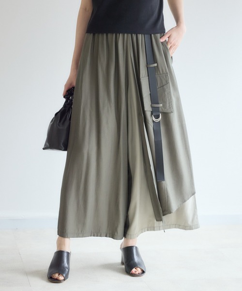 Paradise Picnic（パラダイスピクニック）の「配色レイヤードデザインパンツ（その他パンツ・レディース・ブラック/カーキ・FREE）」の8枚目の写真