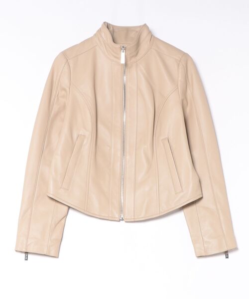 MICHAEL KORS(マイケルコース)の「ジップ パネル レザー ジャケット(ライダースジャケット・レディース・ブラウン系・S)」の1枚目の写真