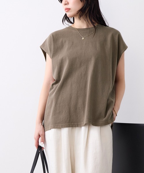 STAR&STRIPE(スターアンドストライプ)の「【STAR&STRIPE×MICA&DEAL】ピグメントフレンチスリーブT-shirt(Tシャツ/カットソー・レディース・チャコールグレー/ブラウン・FREE)」の2枚目の写真