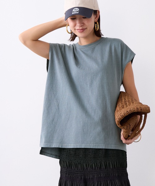 STAR&STRIPE(スターアンドストライプ)の「【STAR&STRIPE×MICA&DEAL】ピグメントフレンチスリーブT-shirt(Tシャツ/カットソー・レディース・チャコールグレー/ブラウン・FREE)」の1枚目の写真