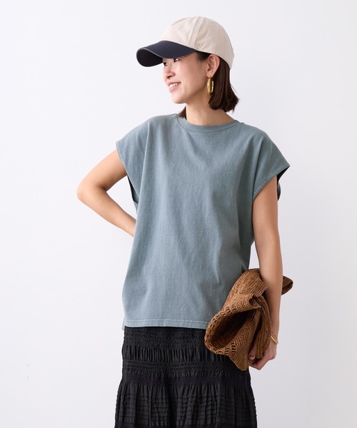 STAR&STRIPE(スターアンドストライプ)の「【STAR&STRIPE×MICA&DEAL】ピグメントフレンチスリーブT-shirt(Tシャツ/カットソー・レディース・チャコールグレー/ブラウン・FREE)」の10枚目の写真