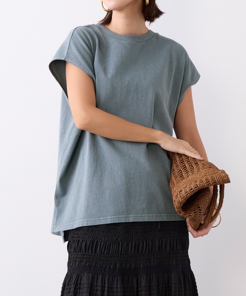 STAR&STRIPE(スターアンドストライプ)の「【STAR&STRIPE×MICA&DEAL】ピグメントフレンチスリーブT-shirt(Tシャツ/カットソー・レディース・チャコールグレー/ブラウン・FREE)」の11枚目の写真