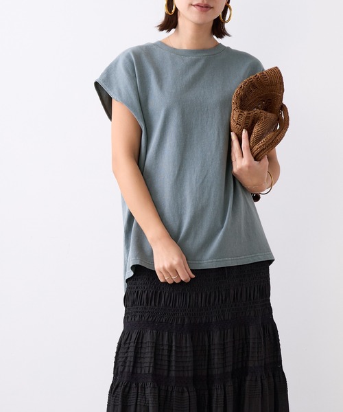STAR&STRIPE(スターアンドストライプ)の「【STAR&STRIPE×MICA&DEAL】ピグメントフレンチスリーブT-shirt(Tシャツ/カットソー・レディース・チャコールグレー/ブラウン・FREE)」の12枚目の写真