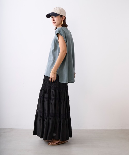 STAR&STRIPE(スターアンドストライプ)の「【STAR&STRIPE×MICA&DEAL】ピグメントフレンチスリーブT-shirt(Tシャツ/カットソー・レディース・チャコールグレー/ブラウン・FREE)」の16枚目の写真