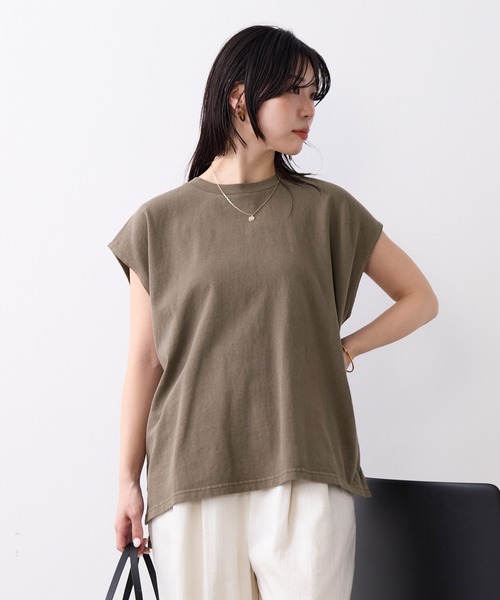 STAR&STRIPE(スターアンドストライプ)の「【STAR&STRIPE×MICA&DEAL】ピグメントフレンチスリーブT-shirt(Tシャツ/カットソー・レディース・チャコールグレー/ブラウン・FREE)」の18枚目の写真