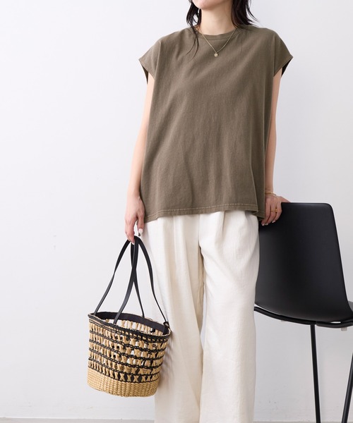 STAR&STRIPE(スターアンドストライプ)の「【STAR&STRIPE×MICA&DEAL】ピグメントフレンチスリーブT-shirt(Tシャツ/カットソー・レディース・チャコールグレー/ブラウン・FREE)」の19枚目の写真