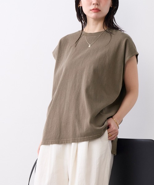 STAR&STRIPE(スターアンドストライプ)の「【STAR&STRIPE×MICA&DEAL】ピグメントフレンチスリーブT-shirt(Tシャツ/カットソー・レディース・チャコールグレー/ブラウン・FREE)」の20枚目の写真
