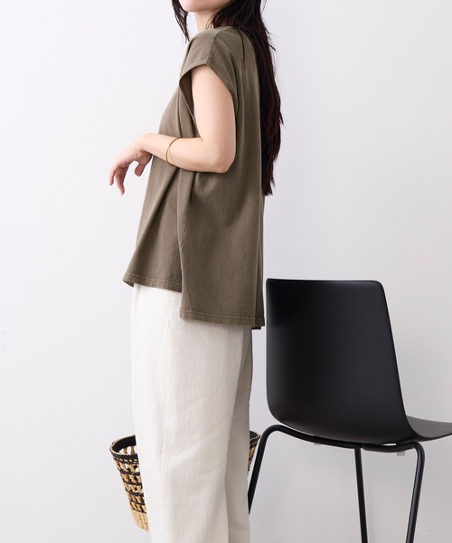 STAR&STRIPE(スターアンドストライプ)の「【STAR&STRIPE×MICA&DEAL】ピグメントフレンチスリーブT-shirt(Tシャツ/カットソー・レディース・チャコールグレー/ブラウン・FREE)」の22枚目の写真