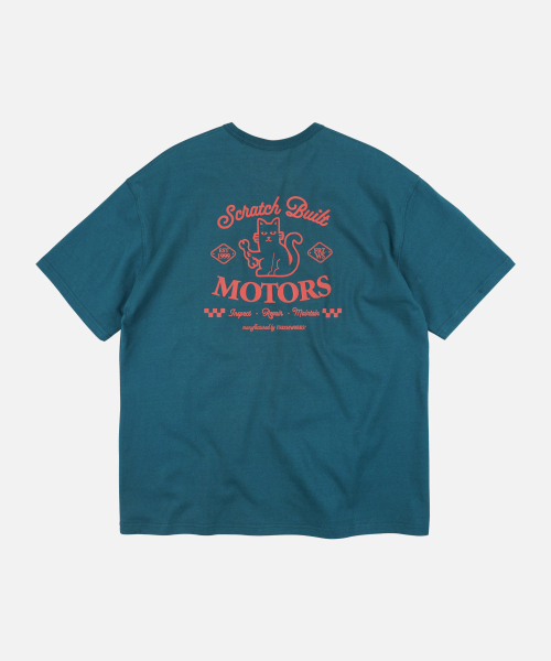 FRIZMWORKS（フリズムワークス）の「SCRATCH BUILT MOTORS HALF TEE _ TEAL（Tシャツ/カットソー・メンズ・その他・SMALL/MEDIUM/LARGE/X-LARGE）」の2枚目の写真