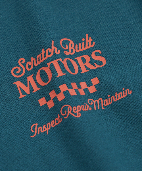 FRIZMWORKS（フリズムワークス）の「SCRATCH BUILT MOTORS HALF TEE _ TEAL（Tシャツ/カットソー・メンズ・その他・SMALL/MEDIUM/LARGE/X-LARGE）」の4枚目の写真