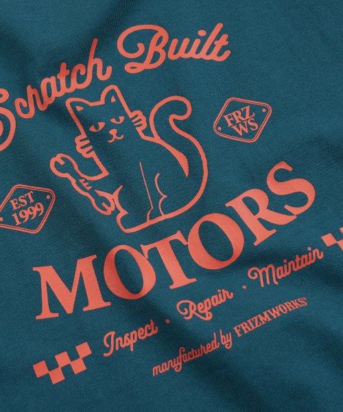 FRIZMWORKS（フリズムワークス）の「SCRATCH BUILT MOTORS HALF TEE _ TEAL（Tシャツ/カットソー・メンズ・その他・SMALL/MEDIUM/LARGE/X-LARGE）」の6枚目の写真