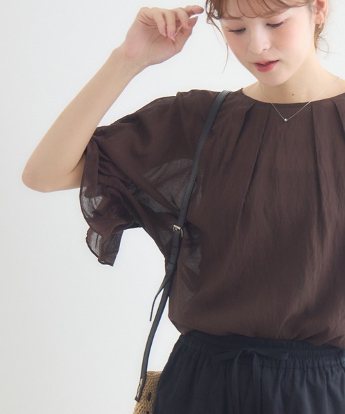 KATHARINE ROSS(キャサリンロス)の「【接触冷感/UVカット/通気性】ウォッシャブル2WAYブラウス(シャツ/ブラウス・レディース・ブラウン/ブルー/ブラック・FREE)」の3枚目の写真