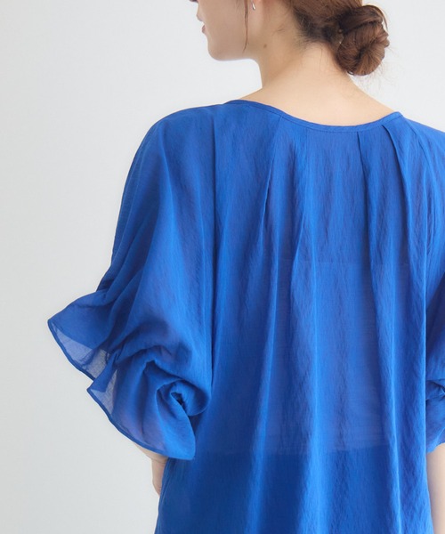 KATHARINE ROSS(キャサリンロス)の「【接触冷感/UVカット/通気性】ウォッシャブル2WAYブラウス(シャツ/ブラウス・レディース・ブラウン/ブルー/ブラック・FREE)」の9枚目の写真