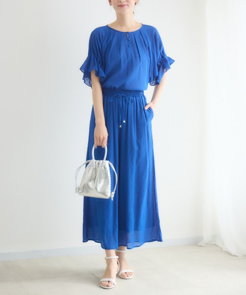 KATHARINE ROSS(キャサリンロス)の「【接触冷感/UVカット/通気性】ウォッシャブル2WAYブラウス(シャツ/ブラウス・レディース・ブラウン/ブルー/ブラック・FREE)」の10枚目の写真