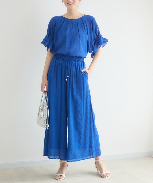 KATHARINE ROSS(キャサリンロス)の「【接触冷感/UVカット/通気性】ウォッシャブル2WAYブラウス(シャツ/ブラウス・レディース・ブラウン/ブルー/ブラック・FREE)」の11枚目の写真