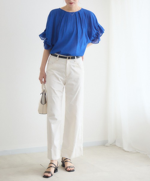 KATHARINE ROSS(キャサリンロス)の「【接触冷感/UVカット/通気性】ウォッシャブル2WAYブラウス(シャツ/ブラウス・レディース・ブラウン/ブルー/ブラック・FREE)」の15枚目の写真
