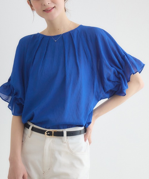 KATHARINE ROSS(キャサリンロス)の「【接触冷感/UVカット/通気性】ウォッシャブル2WAYブラウス(シャツ/ブラウス・レディース・ブラウン/ブルー/ブラック・FREE)」の13枚目の写真