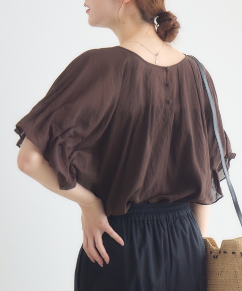 KATHARINE ROSS(キャサリンロス)の「【接触冷感/UVカット/通気性】ウォッシャブル2WAYブラウス(シャツ/ブラウス・レディース・ブラウン/ブルー/ブラック・FREE)」の18枚目の写真