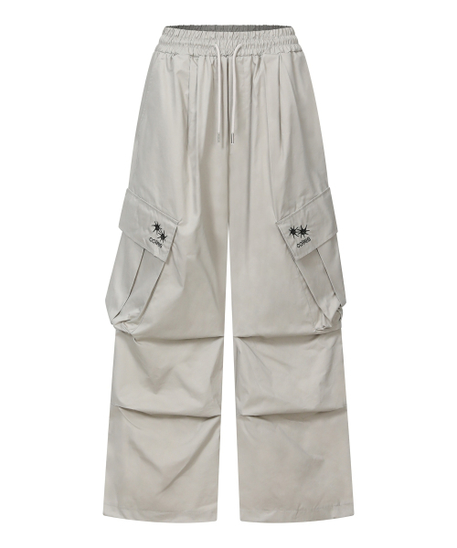 COIRIS(コイリス)の「ビエンノパラシュートワイドカーゴパンツ(2カラー)(スウェットパンツ・レディース・ブラック/Beige/チャコールグレー・FREE)」の12枚目の写真