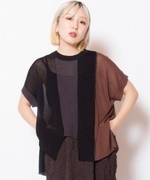 OSMOSIS（オズモーシス）の「配色アシンメトリーニットプルオーバー（ニット/セーター）」