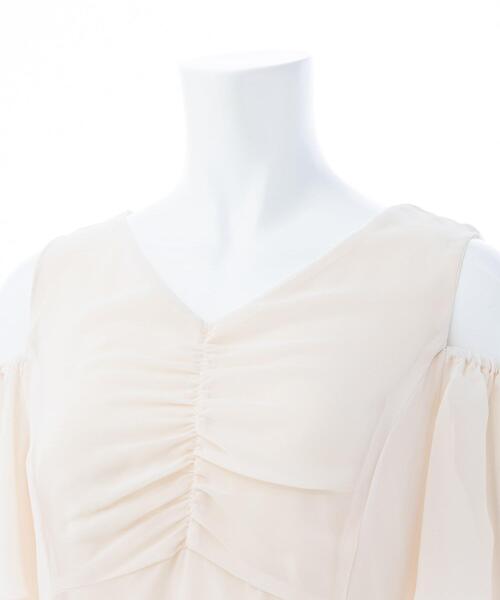 SOELA（ソエラ）の「【INGNI　SOELA】肩開きVネックシアーバックレースアップワンピース／WEB限定（ワンピース・レディース・アイボリー/ブラック・M）」の17枚目の写真