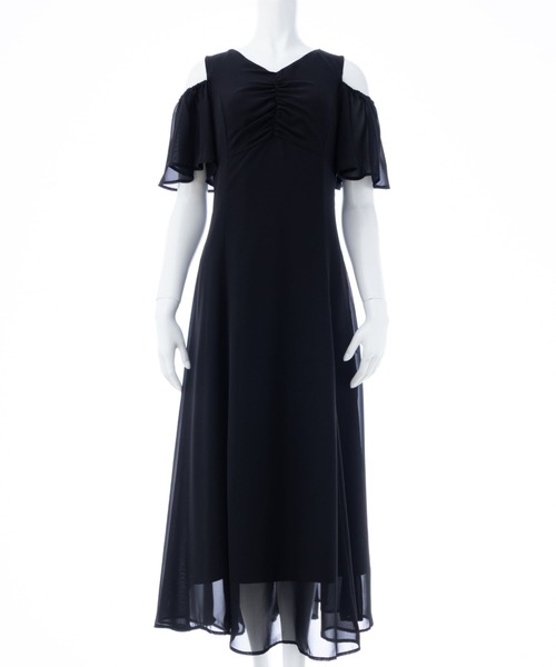 SOELA（ソエラ）の「【INGNI　SOELA】肩開きVネックシアーバックレースアップワンピース／WEB限定（ワンピース・レディース・アイボリー/ブラック・M）」の11枚目の写真
