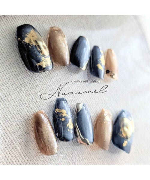 tone（トーン）の「【nanamel】〃(ショートバレリーナ)(MA)（ネイルシール/ネイルチップ・レディース・ブルー・S/M）」の2枚目の写真