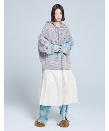 Little sunny bite | gradation knit zip hoodie(パーカー)