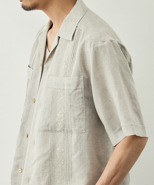 CITY TOKYO(シティトウキョウ)の「【CITY TOKYO/シティートーキョー】Linen cuba shirt(シャツ/ブラウス・メンズ・カーキ/アイボリー・2/1)」の21枚目の写真