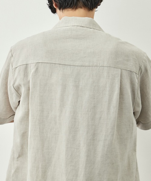 CITY TOKYO(シティトウキョウ)の「【CITY TOKYO/シティートーキョー】Linen cuba shirt(シャツ/ブラウス・メンズ・カーキ/アイボリー・2/1)」の3枚目の写真
