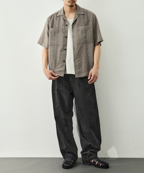 CITY TOKYO(シティトウキョウ)の「【CITY TOKYO/シティートーキョー】Linen cuba shirt(シャツ/ブラウス・メンズ・カーキ/アイボリー・2/1)」の10枚目の写真
