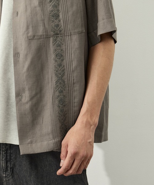 CITY TOKYO(シティトウキョウ)の「【CITY TOKYO/シティートーキョー】Linen cuba shirt(シャツ/ブラウス・メンズ・カーキ/アイボリー・2/1)」の12枚目の写真