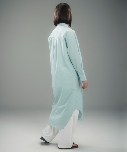 +phenix(プラスフェニックス)の「+phenix(プラスフェニックス)ROUND HEM SHIRT DRESS / ラウンドヘム シャツドレス(ワンピース・レディース・サックスブルー/ブルー/グリーン・M/L)」の8枚目の写真