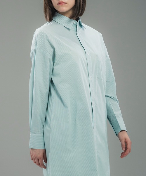 +phenix(プラスフェニックス)の「+phenix(プラスフェニックス)ROUND HEM SHIRT DRESS / ラウンドヘム シャツドレス(ワンピース・レディース・サックスブルー/ブルー/グリーン・M/L)」の10枚目の写真