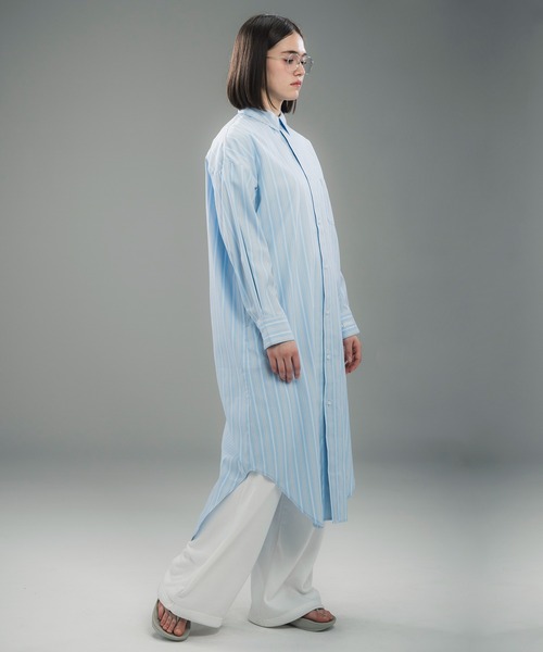 +phenix(プラスフェニックス)の「+phenix(プラスフェニックス)ROUND HEM SHIRT DRESS / ラウンドヘム シャツドレス(ワンピース・レディース・サックスブルー/ブルー/グリーン・M/L)」の17枚目の写真