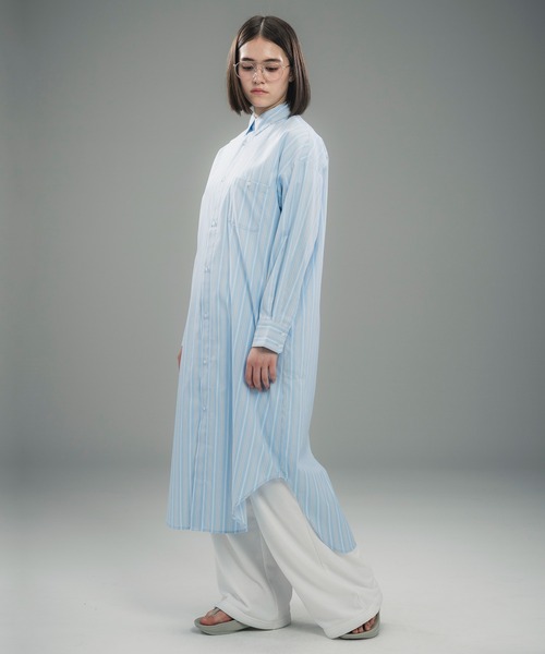 +phenix(プラスフェニックス)の「+phenix(プラスフェニックス)ROUND HEM SHIRT DRESS / ラウンドヘム シャツドレス(ワンピース・レディース・サックスブルー/ブルー/グリーン・M/L)」の18枚目の写真