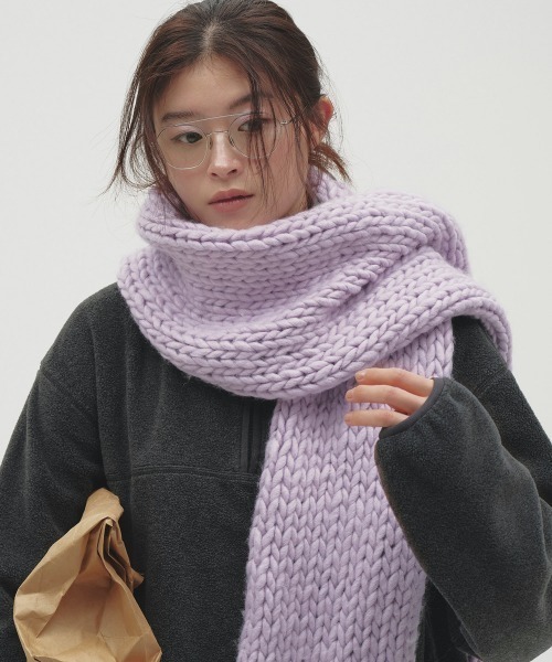 TODAYFUL(トゥデイフル)の「Lowgauge Volume Muffler(マフラー・レディース・チョコ/ラベンダー/サンドベージュ/ライトグリーン・FREE)」の4枚目の写真