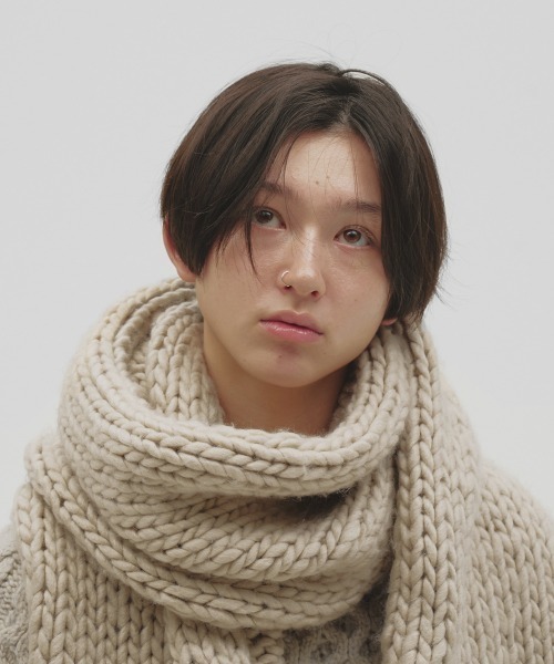 TODAYFUL(トゥデイフル)の「Lowgauge Volume Muffler(マフラー・レディース・チョコ/ラベンダー/サンドベージュ/ライトグリーン・FREE)」の2枚目の写真