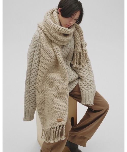 TODAYFUL(トゥデイフル)の「Lowgauge Volume Muffler(マフラー・レディース・チョコ/ラベンダー/サンドベージュ/ライトグリーン・FREE)」の7枚目の写真