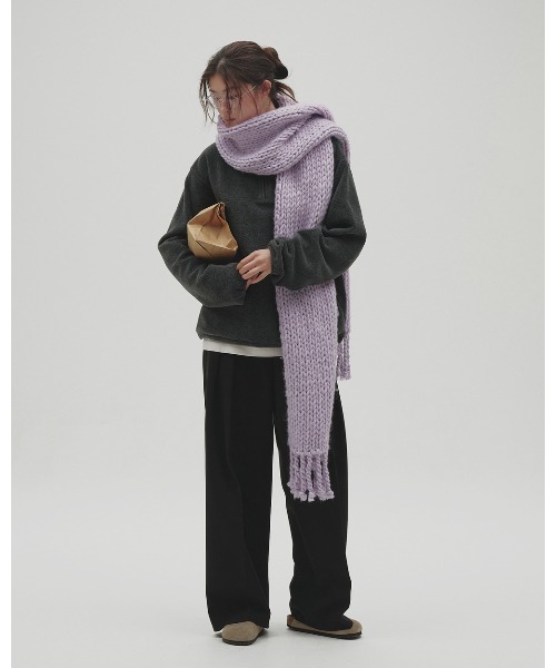 TODAYFUL(トゥデイフル)の「Lowgauge Volume Muffler(マフラー・レディース・チョコ/ラベンダー/サンドベージュ/ライトグリーン・FREE)」の8枚目の写真
