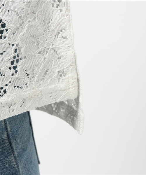 earth music&ecology（アースミュージックアンドエコロジー）の「【2016Summer】衿付きレースプルオーバー（Tシャツ/カットソー・レディース・オフホワイト/ブラック/ピンクベージュ/ネイビー・FREE）」の14枚目の写真