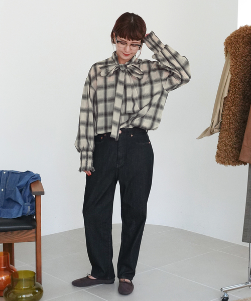 Spick & Span(スピックアンドスパン)の「《追加》オンブレボウタイブラウス(シャツ/ブラウス・レディース・アイボリー/ブラウン・FREE)」の11枚目の写真