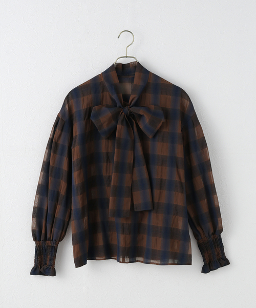 Spick & Span(スピックアンドスパン)の「《追加》オンブレボウタイブラウス(シャツ/ブラウス・レディース・アイボリー/ブラウン・FREE)」の15枚目の写真