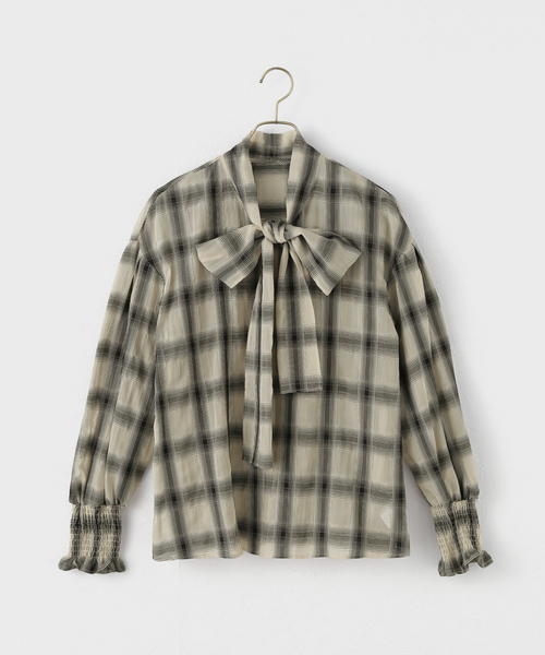 Spick & Span(スピックアンドスパン)の「《追加》オンブレボウタイブラウス(シャツ/ブラウス・レディース・アイボリー/ブラウン・FREE)」の21枚目の写真
